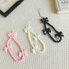 Sweet Bow Beaded Phone Strap Y2k Bowknot Phone Chain Bowknot Phone Lanyard  Students