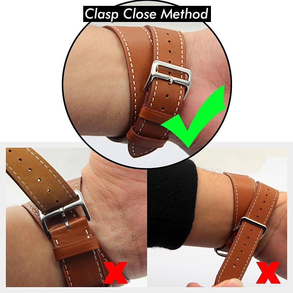 Double Tour Strap für Apple Watch Armband 45mm 41mm 44mm/40mm 42mm/38mm Lederarmband iWatch Serie 5 4 3 Se 6 7 Band