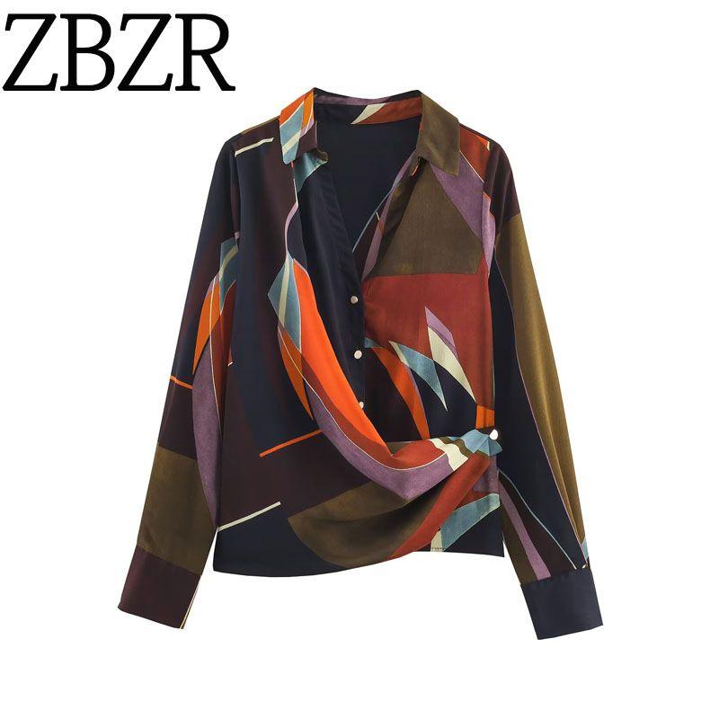 Za Autumn New Women Clothes 2025 Western Style Fashion Print Double Placket Long Sleeve Shirts 9058199 330