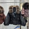 Winter New Natural Fox Big Fur Collar Bubble Sleeve Down Jacket Women's Short Thickened Warm Loose Coat