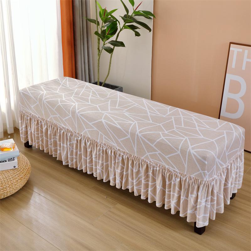 

All-Inclusive Skirt, Stool Cover, Long Stool Cover, Piano Seat Cover, End Of Bed, Shoe Change Stool, Pleated Skirt, Dust Cover. Length 120-150cm-Width 35-45cm срібло сірий колір