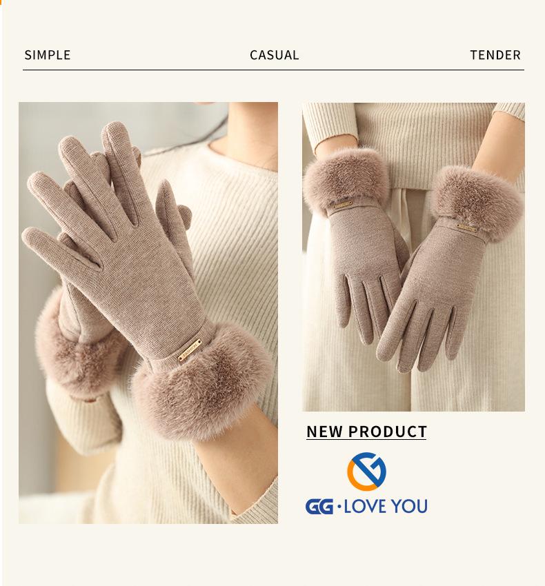 Warm Thickened Plush Open-Finger Cycling Gloves - Windproof, Coldproof Winter Wear