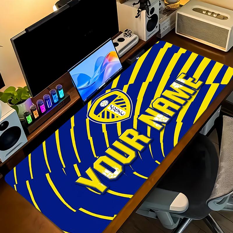 Custom Name Leeds United Mouse Pad Large Gaming Table Cushion Non-slip Laptop Tablet Big Mousepad XXL Mat Mini PC Playmat With Lock edge_XIA