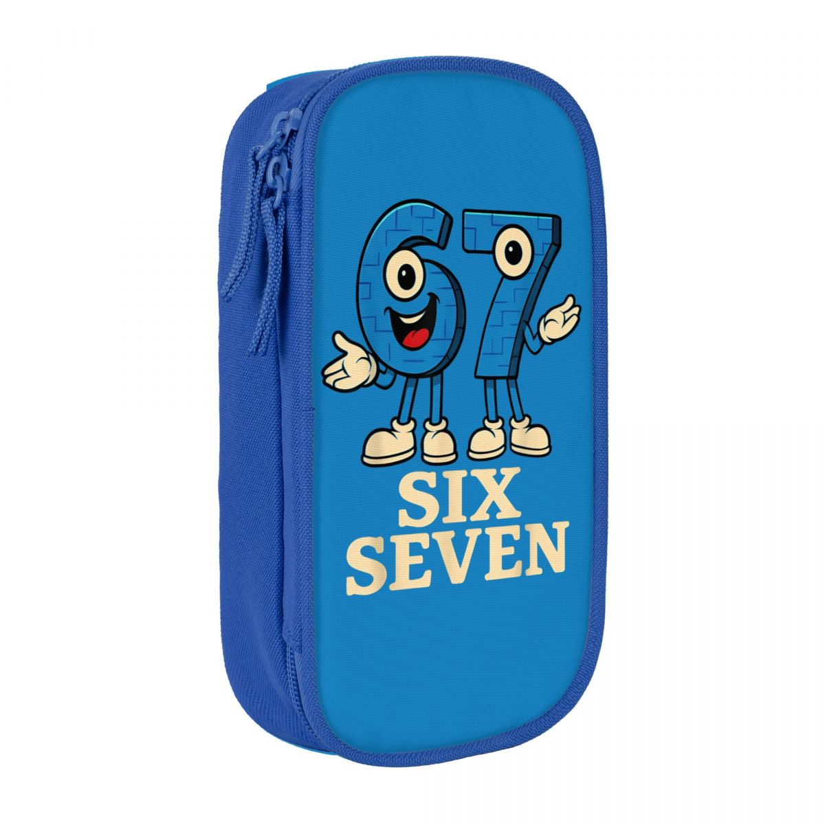 67 Zes Zeven 6-7 Grappige Italiaanse Hersenrot Pennenbak Dubbele Laag Grote Capaciteit Kinder Potlooddoos Perfecte Cadeaus (as the picture,One Size) blue