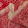 Wedding Rectangle Gold Lace Restaurant Tablecloth New Year'S Red Yarn Jacquard Coffee Table Cover