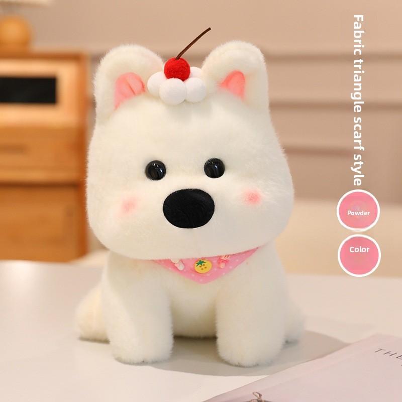 West Cute Highland Plush Doll With Hat And Scarf Design For Play Childrens