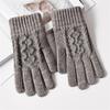 Touch Screen Warm Gloves Thicken All Finger Gloves Daily Knitted Mittens  for Autumn Winter