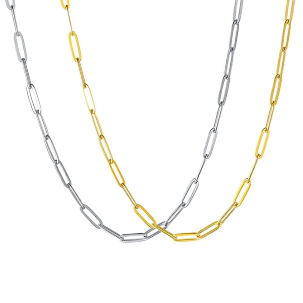 925 Sterling Silver Stylish Exquisite Cut Paper Clip Necklace Necklace Birthday Party Jewelry Gift