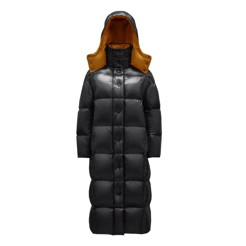 Black down jacket women's white duck down large size thickened women's down jacket