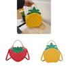 Borsa a tracolla rotonda piccola in PU con fragole carine per l'uso casual estivo