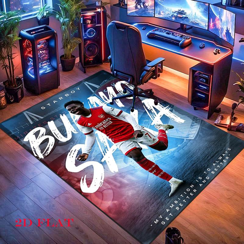 Bukayo Saka Carpet Rug for Living Room Bedroom Home Sofa Decoration,Kids play Nonslip Floor Mat