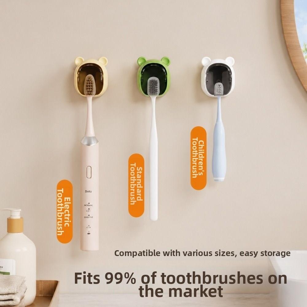 Dustproof Toothbrush Holder Flip-top Toothbrush Storage Box Electric Toothbrush Storage Rack