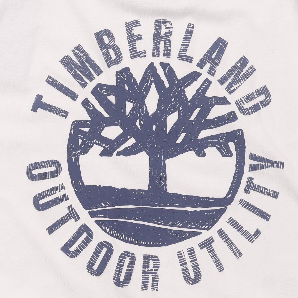 Timberland Letter Print Crew Neck Casual Short Sleeve T-Shirt Unisex Tops White A42Q5-CR3