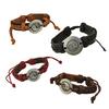Unisex Eight Diagram Faux Leather Rope Weave Charm Infinity Multilayer Bracelet for Party