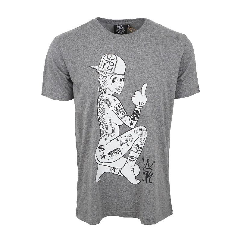 Rum Knuckles Mickey Hand Unisexs T Shirt Charcoal Heather 2XL