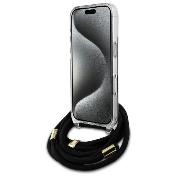 Guess Guhcp16Xhc4Sek Iphone 16 Pro Max   6.9 Czarny/Black Hardcase Crossbody Cord 4G Print