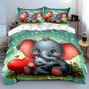 Elephant Family Love Gift Set Exquisite Three-Piece Bedding Set Gift For Kids And Adults
