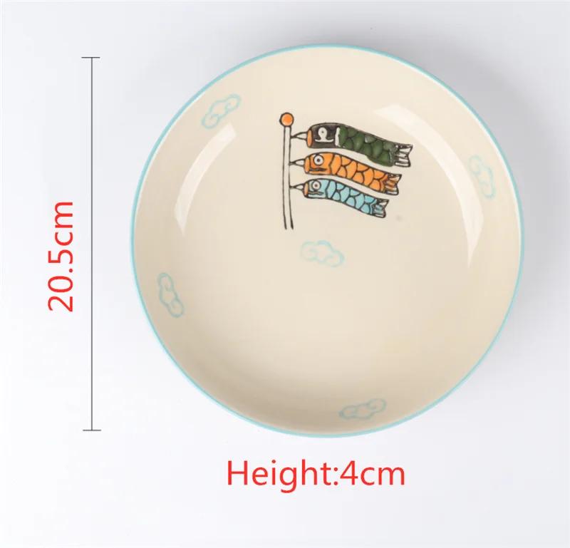 

Креативные ретро расписанные вручную керамические столовые приборы бытовые круглые плоские тарелки для стейков художественные декоративные блюда обеденные тарелки керамический поднос