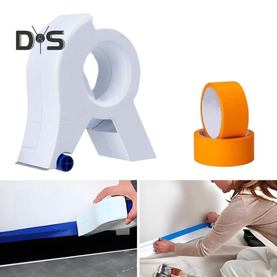 Maler-Klebebandapplikator mit 1 Klebeband, Fenster, Türrahmen, Zierleisten, Abdeckbandspender, Maler- und Verpackungsbandschneider, tragbarer Etikettenbandschneider