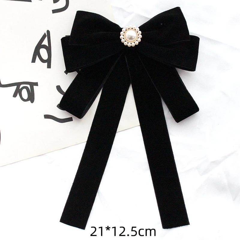 Black Bow Tie Rhinestone Bowknot Brooches For Women Shirt Collar Corsage Jewelry Clothing & Accessories