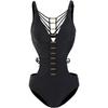 European and American Style Black Multi-rope Sexy One-piece Bikini Swimsuit Women's Summer Beach Vacation Wear One-piece Swimsuit Soaking Temperature