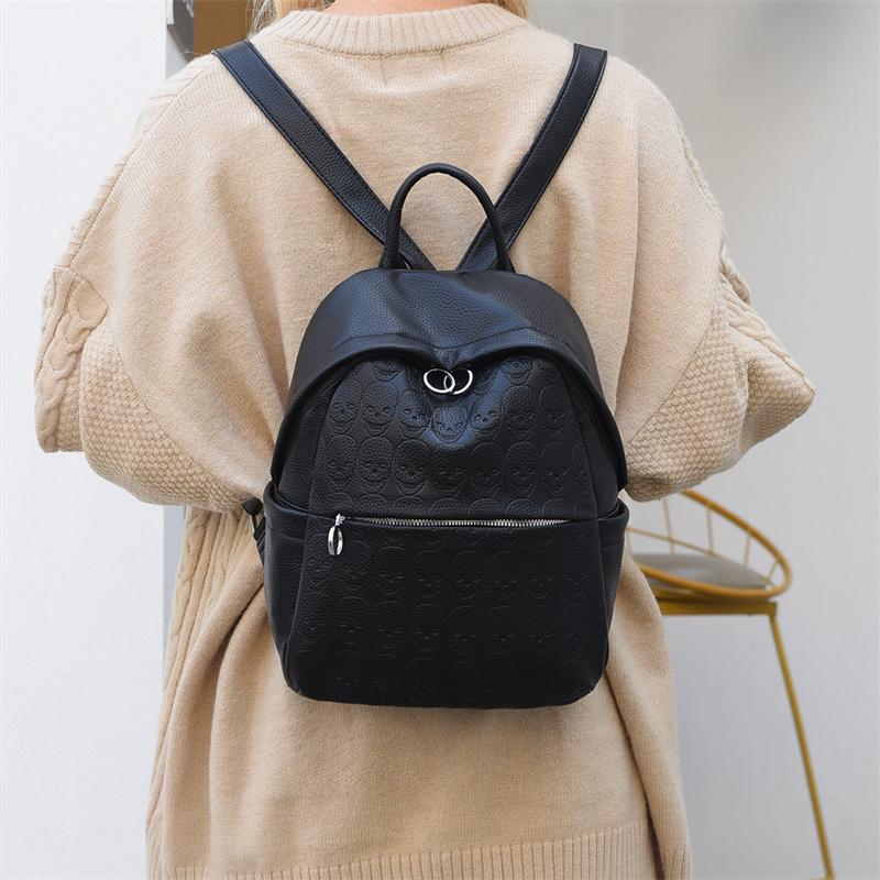 Women's Backpack Woven Pattern Backpack Large Capacity PU Schoolbag