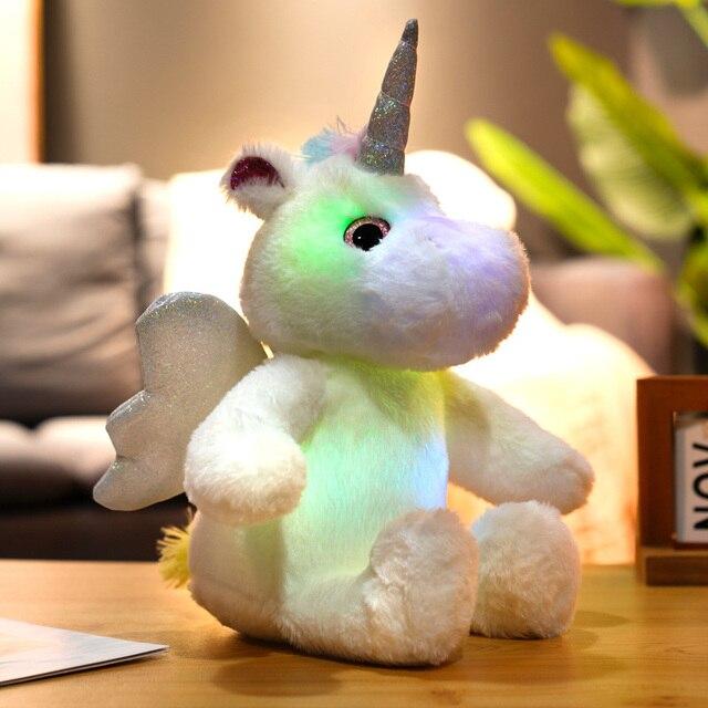 Jucării de pluș cu unicorn, drăguț și strălucitor, de 25 cm, pernă cu animale, păpușă umplută, cadou Kawaii pentru copii