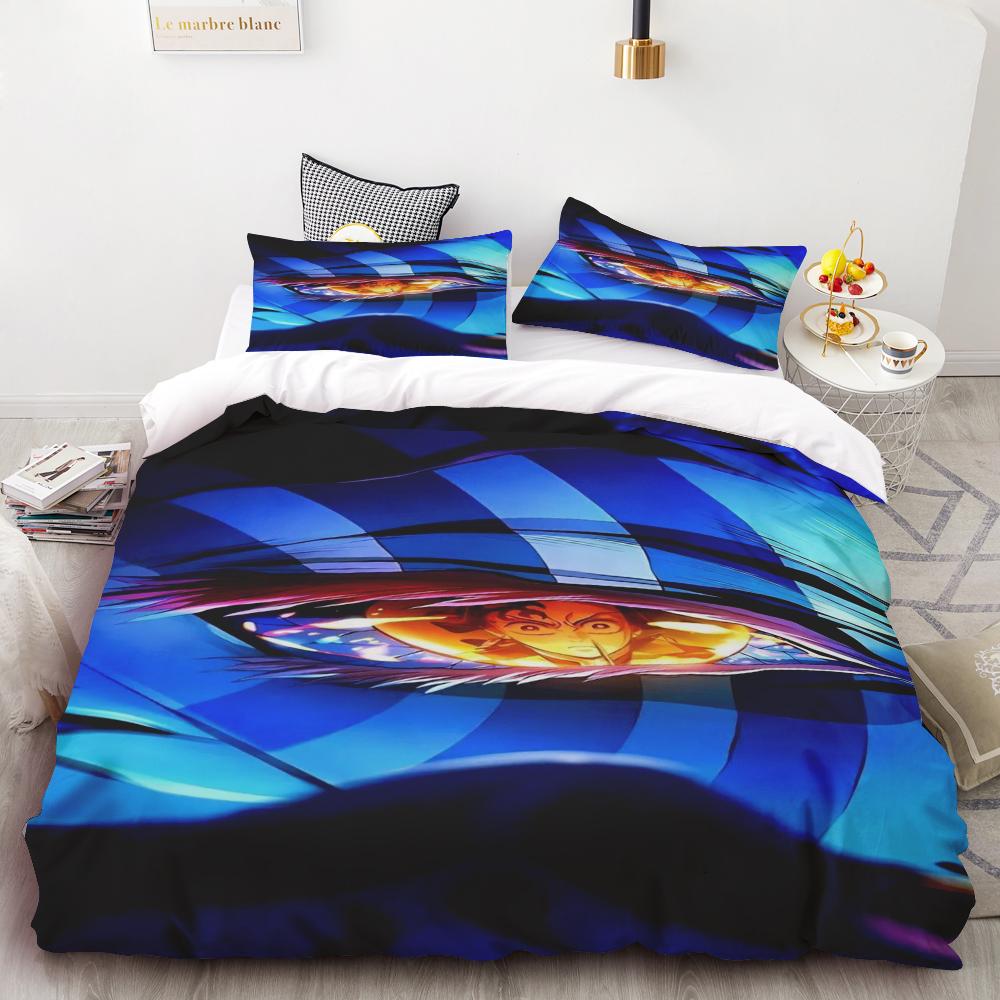 Duvet Covers Cartoon Bedding Set Printed Cartoon Home Decor Demon Slayer Bedding Set Soft And Comfortable Queen/King Boys