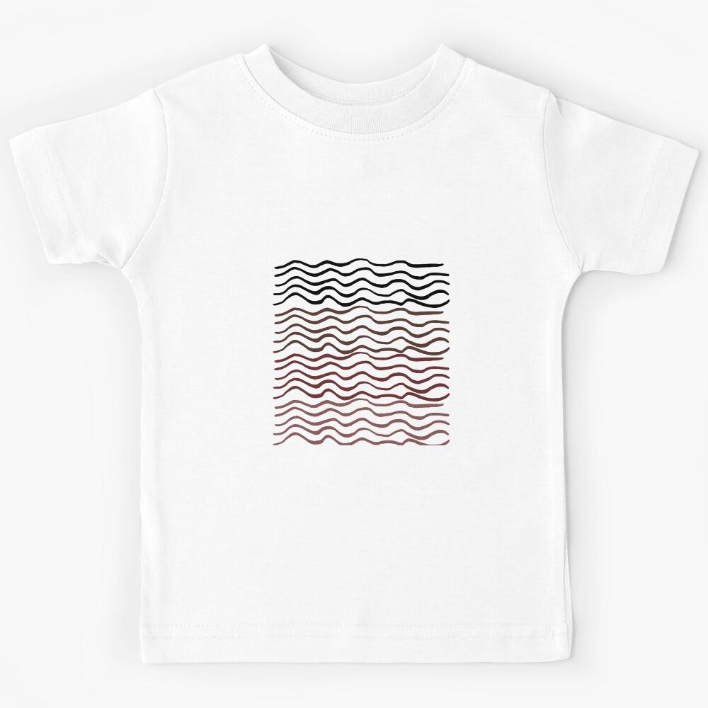 Black And Brown Abstract Waves Pattern Kids T-Shirt 140