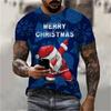 Funny Santa Claus Christmas T-Shirts 3d Print  Tops Tees Mens Shirts Summer Holiday Casual T-Shirts