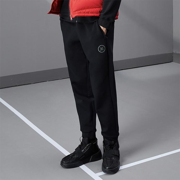 Li Ning Wade Series Casual Sports Knit Pants Men Pants Standard-Black AKLQ709-1