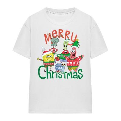 SpongeBob SquarePants Unisex Adult Merry Christmas Group T-Shirt