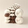 Women Twist Jacquard Fuzzy Plush Socks Winter Warm Color Block Striped Fleece Sleep Socks Thermal Floor Slipper Socks