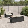 Vidaxl 6-Cz. Set di Mobili da Giardino con Cuscini, Polyrattan Nero