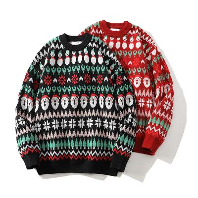 Loose Crew Neck Pullover Couple's Top Trendy Sweater Men