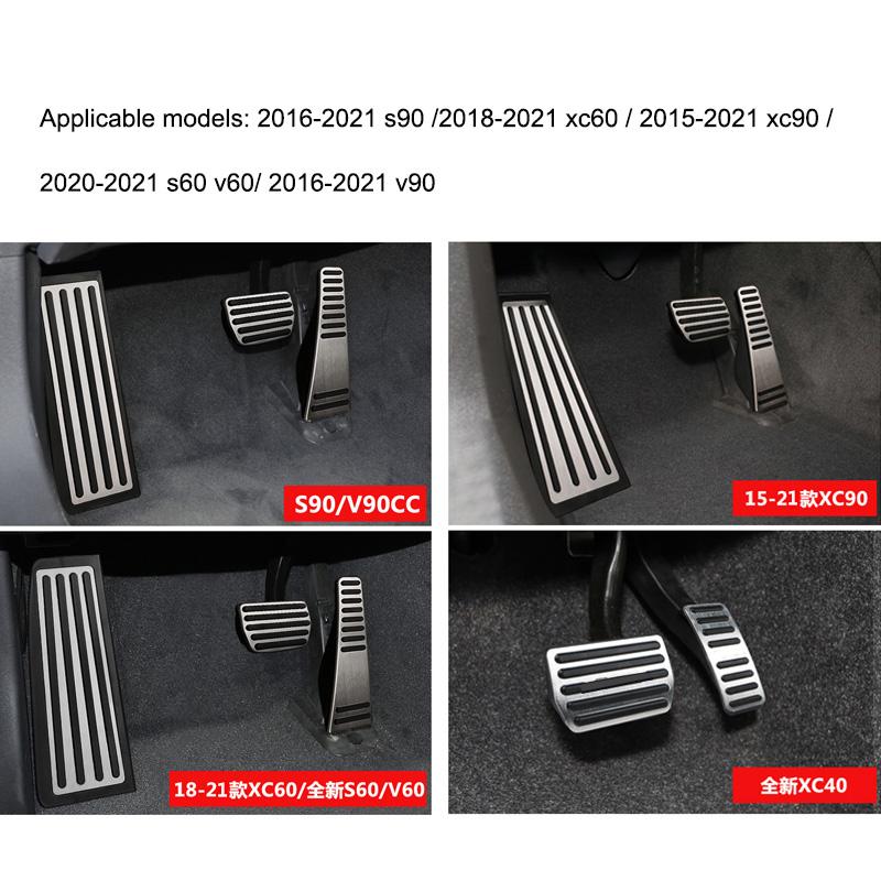 Car Accelerator Brake Pedal Footrest Pedal Plate Cover For Volvo XC60 XC90 S90 v90 s60 v60 xc40 Accessories 2022-25