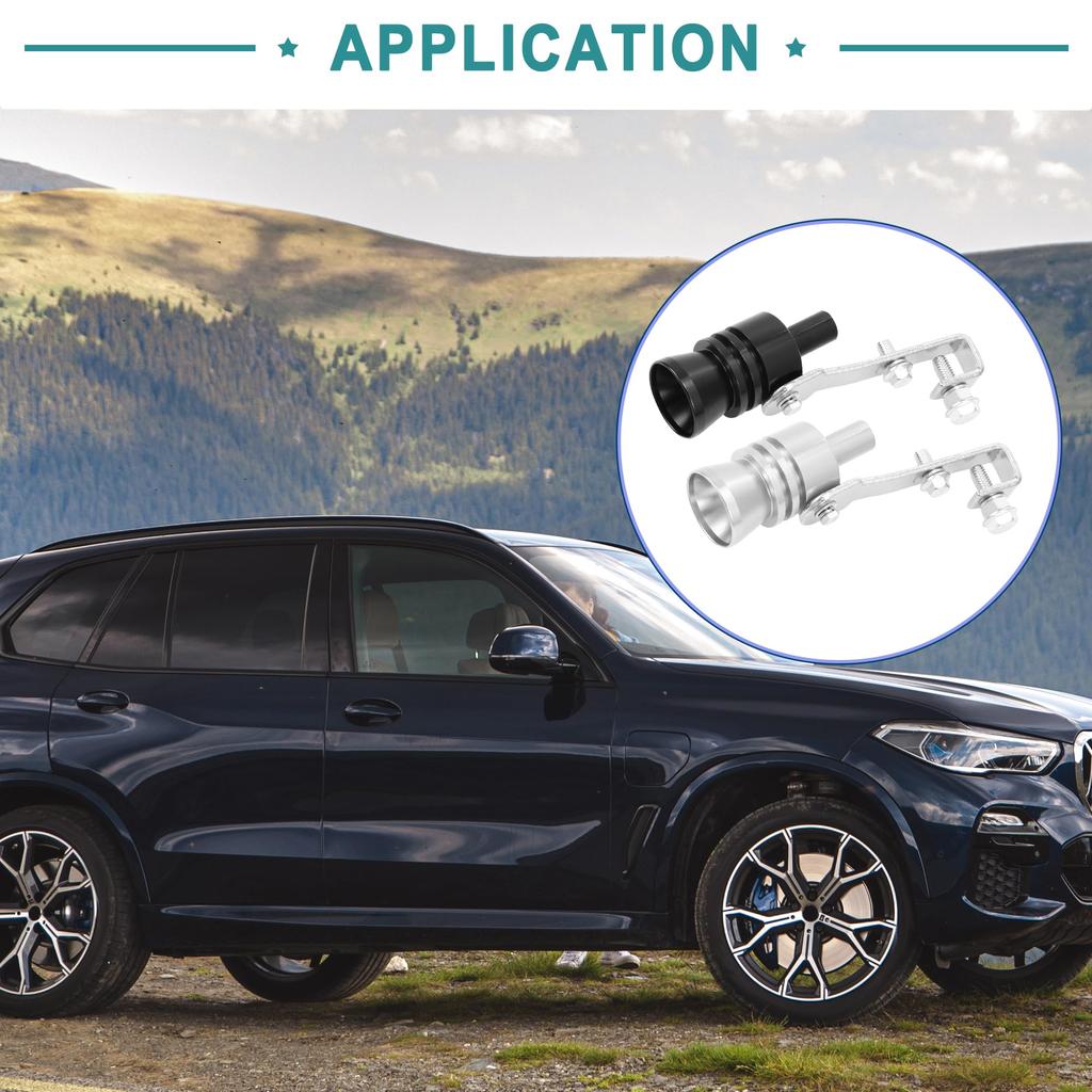 ACROPIX Turbo Whistle Muffler Car Accessories Black - Set of 2