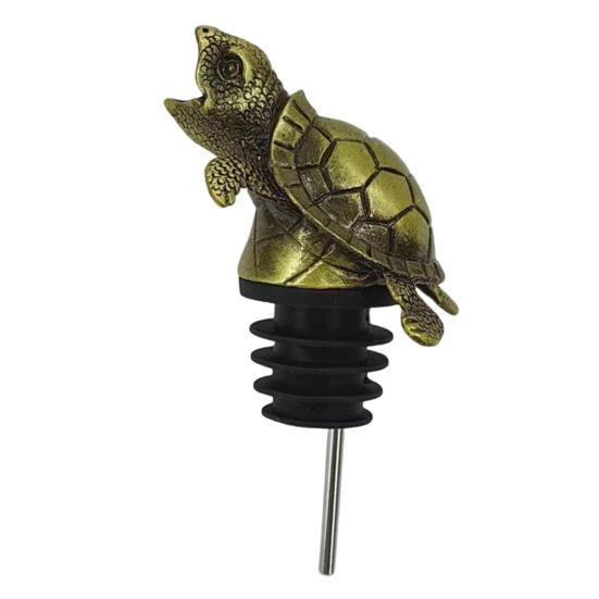 Turtle Wine Pourer Metal Decanter Spout with Drip-Free Design Elegant Bar Accessory