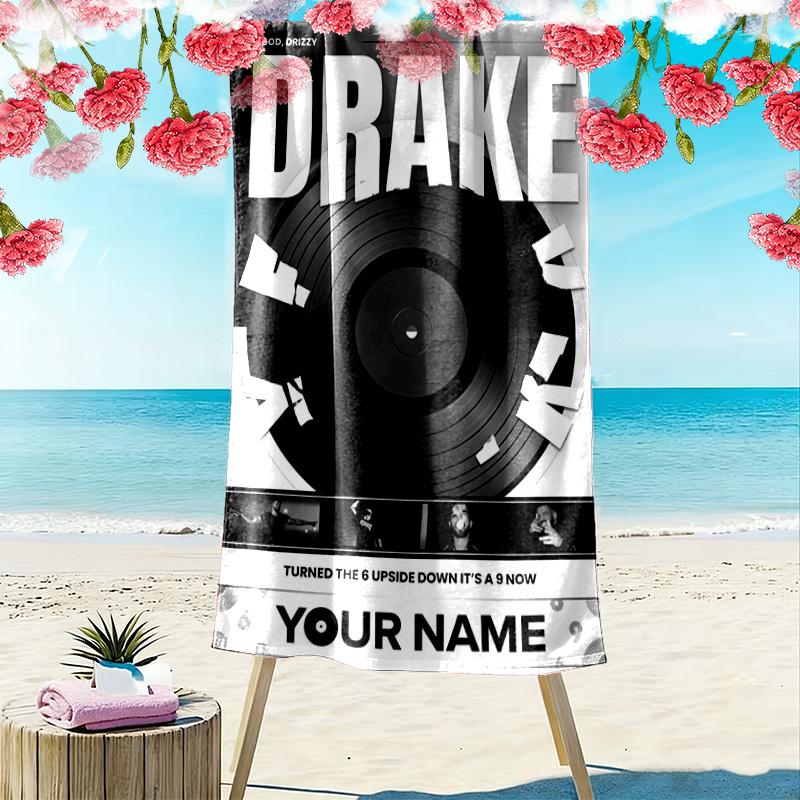 Name Custom Drake Print Beach Towel, Large Soft Quick Dry Towel for Beach Camping Swimming