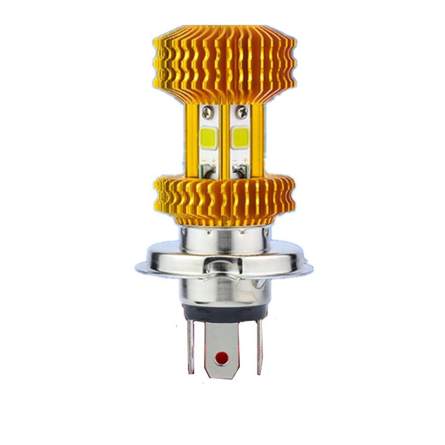 12V 4-Side H4 LED White Motorcycle ATV Scooter Headlight Bulb Hi/Lo Beam 1600LM