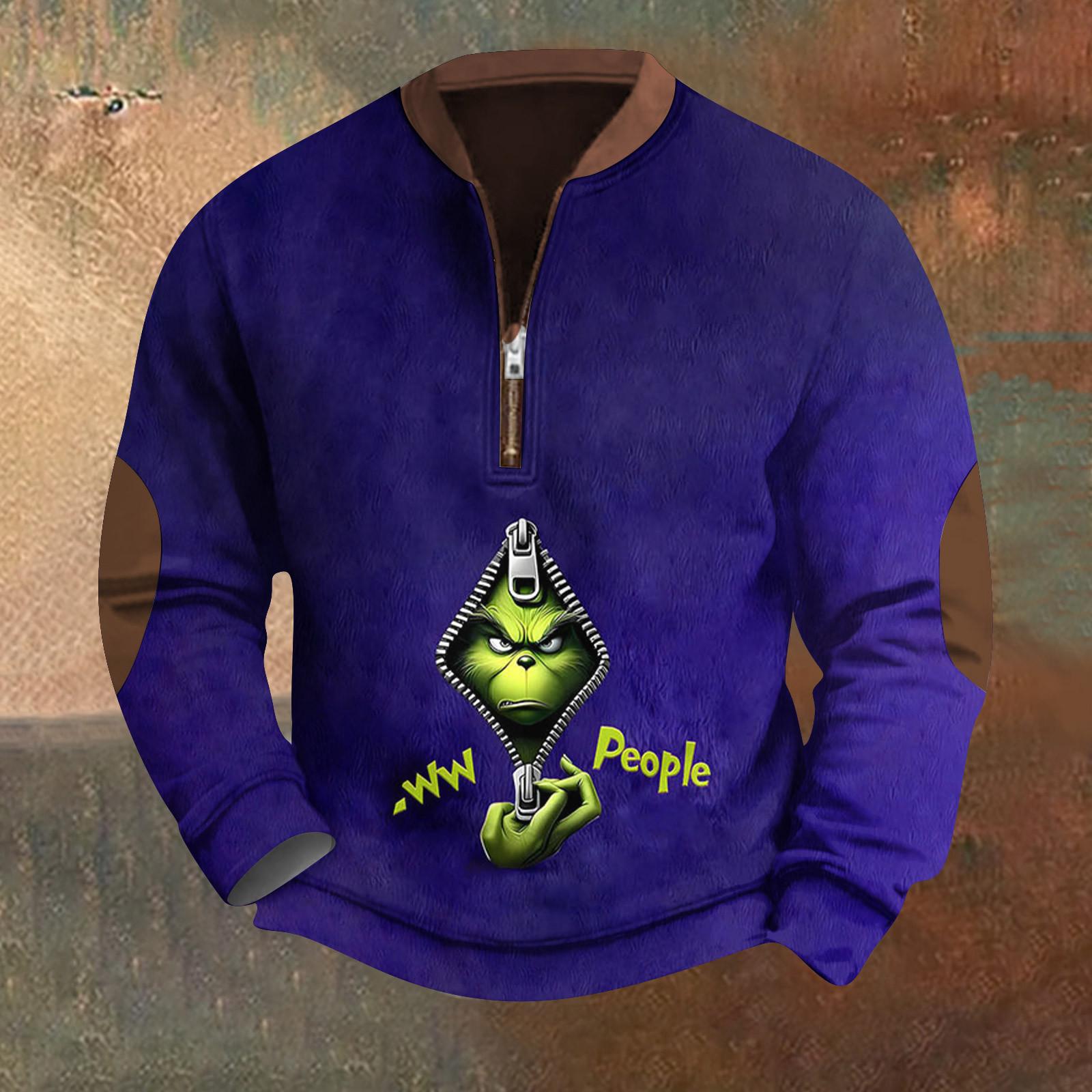 

Мужская повседневная толстовка в стиле ретро с градиентным принтом M синий