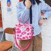 Pink Cow Pattern Crossbody Bag With Polyester Lining For Womens Fashion