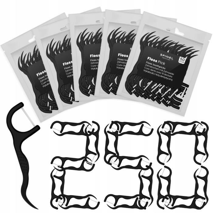 Épingle à fil dentaire en spinelle cirée 250 cure-dents