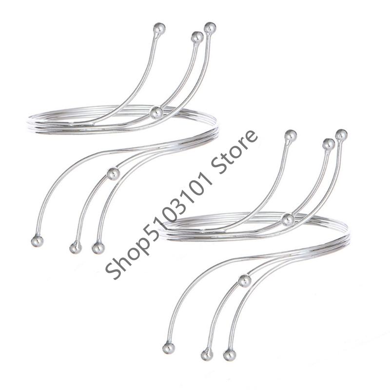 2pcs Upper Arm Bracelet Metal Coil Spiral Shape Armband Cuff Fashion Simple Arm Bangle Armlet Adjustable for Women Girl