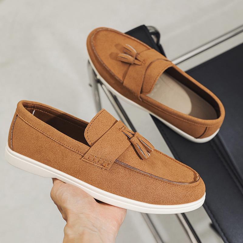 Fashion Handmade PU Leather Men Casual Shoes Formal Man Loafers Leisure Walk Tassel Moccasins Italian Breathable Slip On Male Boat Shoes