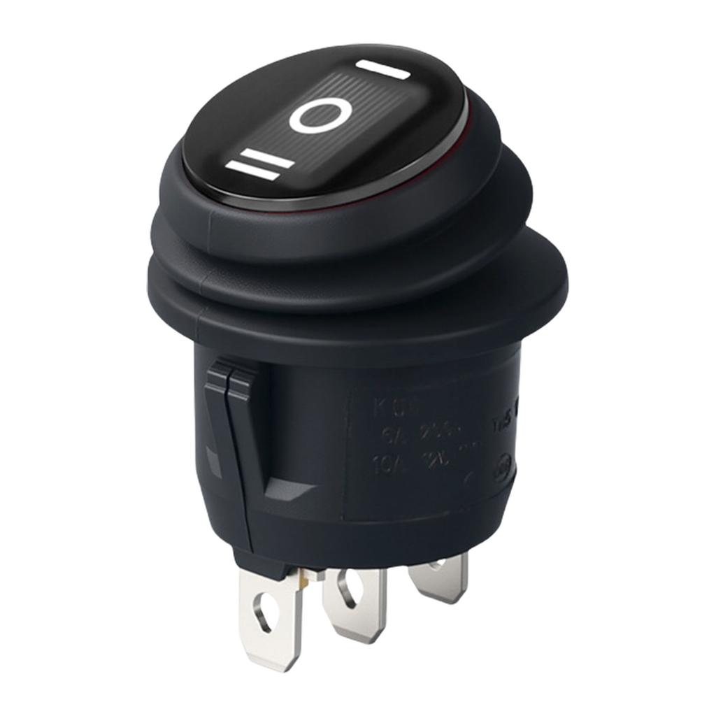 Reliable 3 Pin 3 Position Round Rocker Switch No Light Designs Round Boat Switch for Safe Use In Moist Conditions