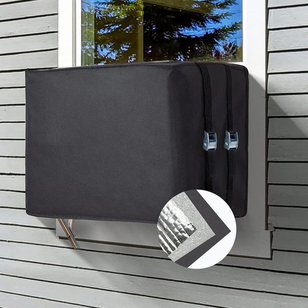 Air Conditioner Covers for Outside Winter Outdoor AC Cover Waterproof Insulated Shield Barrier with Adjustable Buckles