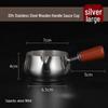 ZISIZ Retro Stainless Steel Gravy Boats with Wooden Handle, Silver
