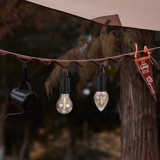 Outdoor Camping Lamp with Clip Hook 3 Lighting Modes Multifunctional Lighting Device Plastic LED Lantern Hanging Tent Light Tungsten