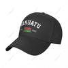 Unisex Baseball Cap Vanuatu EST Independence Day Wild Sun Shade Peaked Adjustable Outdoor Caps for Unisex Women